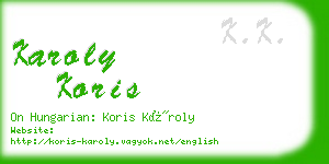 karoly koris business card